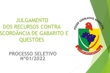 JULGAMENTO DE RECURSOS – PROCESSO SELETIVO Nº 01/2022